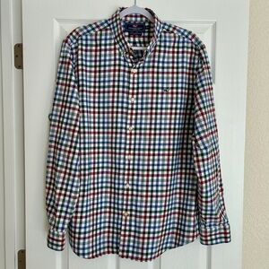 Vineyard Vines Button Down Shirt Men’s XL Slim Fit Whale Plaid Coastal Preppy